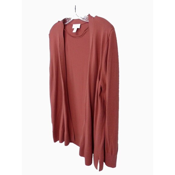 Loft Women's Long Sleeve Open Front Light Weight Cardigan Solid Orange Size XL - Picture 2 of 7